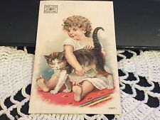 Original Victorian Trade Card Pearline James Pyle Washing Compound Baby & Cat picture