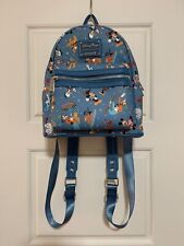 2020 WDW Disney Parks Loungefly Blue Park Life & Attractions Icons Mini Backpack picture