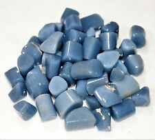 100gm Tumbled Pebbles Stones Blue Angelite Crystal Quartz Healing Reiki Energy picture