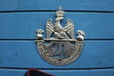 Napoleonic plate pressed brass/Silver Era Napoleonic British GR 1812 shako Helme picture