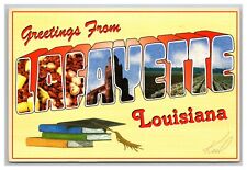 Lafayette LA Louisiana Large Letter Greetings From Books 6x4 Size Postcard Keel picture