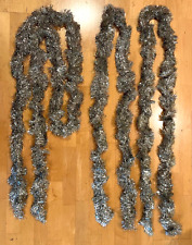 Vintage 3 PIECES 6’ 7’ and 9’ SILVER TINSEL FEATHER CHRISTMAS TREE GARLAND picture