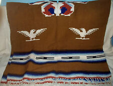 Vtg Woven Poncho Southwestern US/Aztec influence 36x39.5