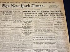 1917 JANUARY 7 NEW YORK TIMES - LONDON SEES KAISER DROPPING PEACE - NT 8737 picture