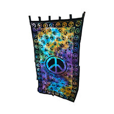 Tie Dye Peace Sign Curtain Groovy Made In India 88X44 picture
