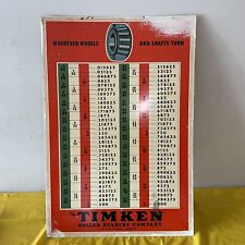 VINTAGE Antique Timken Roller Bearing Company Antique Sign Conversion Chart RARE picture