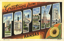 Greetings From Topeka,KS Shawnee County Large Letter Kansas Palmer News Co. picture
