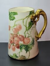 Antique Willets Belleek - Grapes & Gold Dragon Handle Stein Mug picture