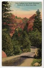 Point Sublime from North Cheyenne Canon Colorado Lithograph 1915 Posted Postcard picture