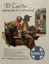 Vintage 1947 Magazine Ad Santa Fe Railroad El Capitan Train Chicago/Los Angeles picture