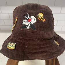 Vintage 1997  Corduroy Bucket Hat Warner Bros  Tweety Sylvester With Pins picture