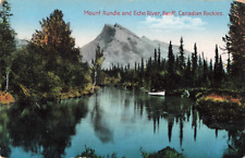 Banff Canada, Mount Rundle & Echo River, Canadian Rockies, Vintage Postcard picture