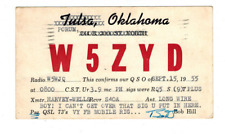 Ham Radio Vintage QSL Card      W5ZYD   1955   Porum, Oklahoma picture