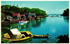 Vintage Postcard- C4535A. FISHING VILLAGE, ME COASTLINE. UnPost 1910 picture