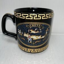 24K Gold Embossed Black Crete Coffee Mug Hand Made Signed V. Stakias Designs picture
