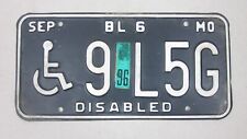 MISSOURI DISABLED licence/number plate US/United States/USA/American 9 L5G picture