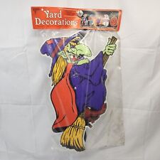NEW Vintage Impact Plastic Halloween Yard Decoration Sign Witch on Broom 29