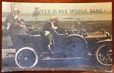 Speed is Our Middle Name RPPC Early Automobile Genuine Bromide S. B. Wisconsin picture