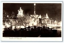 1937 Country Club Plaza Christmas Scene Kansas City MO RPPC Photo Postcard picture