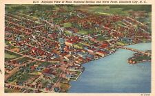 Postcard NC Elizabeth City Main Business Section & River Front Vintage PC K1165 picture