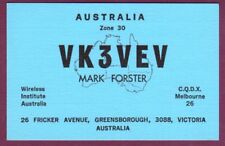 Vintage QSL Radio Card VK3VEV Greensborough Victoria Australia Forster 1979 picture