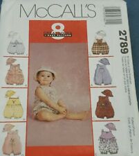McCall's 2789 Infant's Rompers w/Snap Crotch & Hat Pattern - Size S-XL 13-24 lbs picture