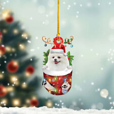 Personalized Pomeranian Dog In Snow Pocket Christmas Ornament, Pomeranian Dog picture