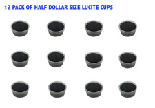 (12) Half Dollar Size Plastic Lucite Cups with Black Foam for Buttons, Coins  picture