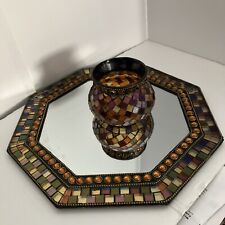 PartyLite Global Fusion Octagon Votive Holder Mosaic Tile Glass Tealight Retired picture