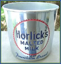 Vintage Horlicks Malted Milk Aluminum Canister No Lid 6 x 6 inches picture