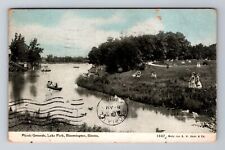 Bloomington IL-Illinois, Lake Park Picnic Grounds Antique c1910 Vintage Postcard picture