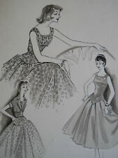 Vintage 60's 1960's Original Fashion Design Dresses  Etchings set  picture