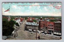 Stamford CT-Connecticut, Birds Eye over Town Looking East c1907 Vintage Postcard picture