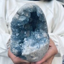 2.7lb Natural Blue Celestite Crystal Geode Quartz Cluster Mineral Specimen picture
