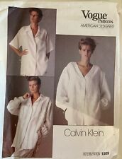 Vintage Vogue Calvin Klein Shirt Pattern #1509 Sz 12 picture