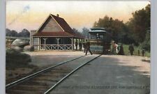 STREETCAR DEPOT gloversville ny original antique postcard mountain lake trolley picture