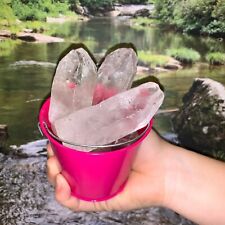 Bucket Full of Large Crystal Points Rough + FREE gemstone - Pick Bucket Color picture