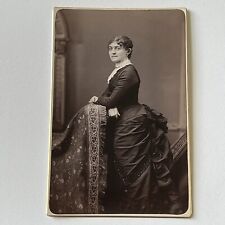 Antique Cabinet Card Photograph Beautiful Young Woman Big Bustle Manchester NH picture