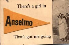 Postcard 1913 Lovers Couple Happy Girl In Anselmo Got Me Going Felt Banner picture