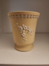 Wedgwood Jasperware Yellow Primrose White Prunus Vase Made In England  picture