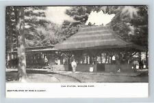 Lunenburg MA-Massachusetts Trolley Car Station at Whalom Park 1910 Old Postcard picture