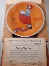 collector plate candlelight scotty plays Santa Donald Zolan1991 Norman Rockwell  picture