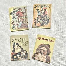 Lot of 4 Mini Christmas Santa Claus Book Replicas B. Shackman & Co. Merrimack picture