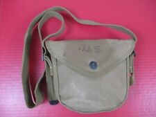 WWII Era US Army Thompson Canvas .45 cal Magazine Drum Pouch - Dated 1942 - NICE picture