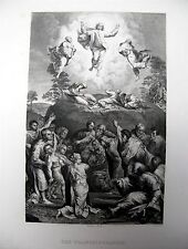 1838 BOOK PLATE PRINT PICTORAL HISTORY OF BIBLE BY RAPHAEL THE TRANSFIGURATION picture