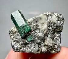 60 CT Well Terminated Top Green Panjsher Emerald Crystal With Pyrite On Matrix picture