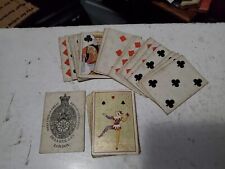 Antique De La Rue & Co Duty Three Pence Playing Cards Jester 1860s Square Corner picture
