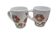 vintage trisa patchwork quilt flower design stoneware 10oz. coffee cups. picture