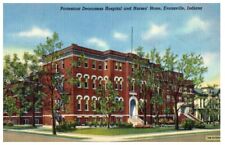 VTG Linen Postcard Protestant Deaconess Hospital and Nurses' Home Evansville IN picture