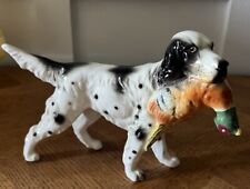 Vtg Ceramic Dog Figurine English Setter Hunting Pheasant Bird 1554 Made Japan picture